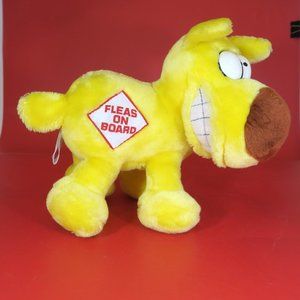 Grimm Yellow Dog Grimmy Fleas on Board VTG 1989 24k Mother Goose Stuffed Plush